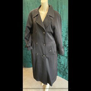 Black Trench Coat Old Business Style with Belt